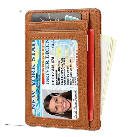 Leather Compact Card Holder Wallet - Picture 2 of 4